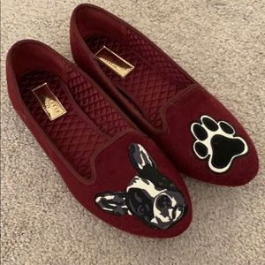 Ted Baker Maroon Flats - French Bull Dog